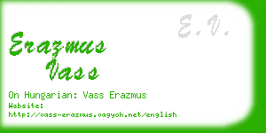 erazmus vass business card